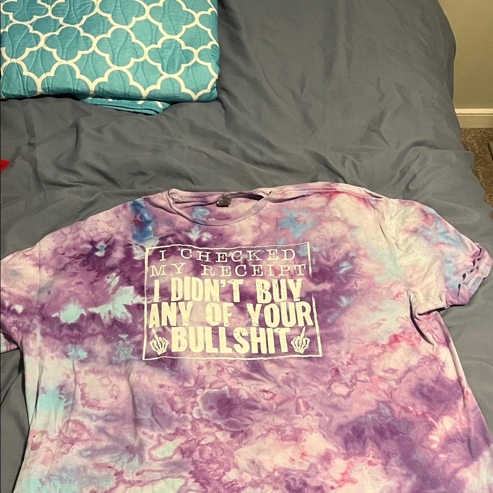 Tie-Dye Short Sleeve Tee - Purple and Pink